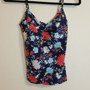 Old Navy navy multi floral tankini Swimwear top size XS